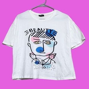 Unique “Beauty” cartoon face tee